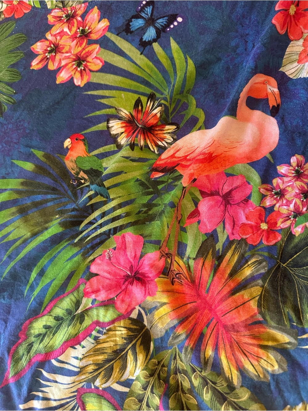 Johnny Was Navy Tropical Floral Two-Piece Lounge Set - Picture 7 of 11
